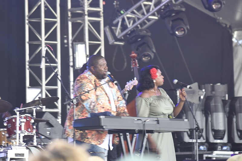Michael and Tanya Trotter of The War & Treaty perfrom during their emotional, highly charged show at This Tent on Saturday at Bonnaroo.Staff Photo by Barry CourterDavie made plenty of new fans during his early afternoon set of soul music.