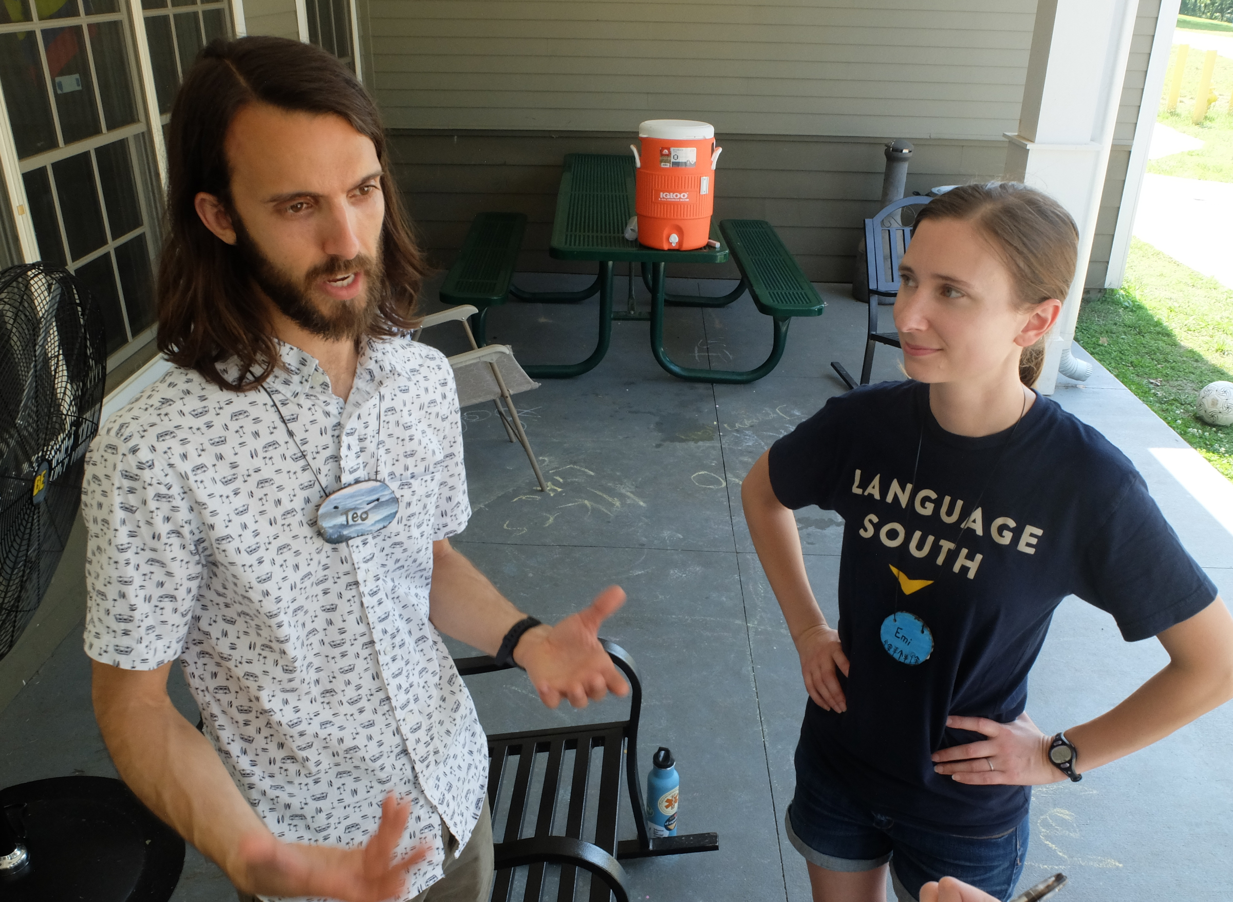 Teo and Emily Valdes lead a Spanish immersion camp at Booker T. Washington State Park, known as the El Pueblo Spanish Camp.