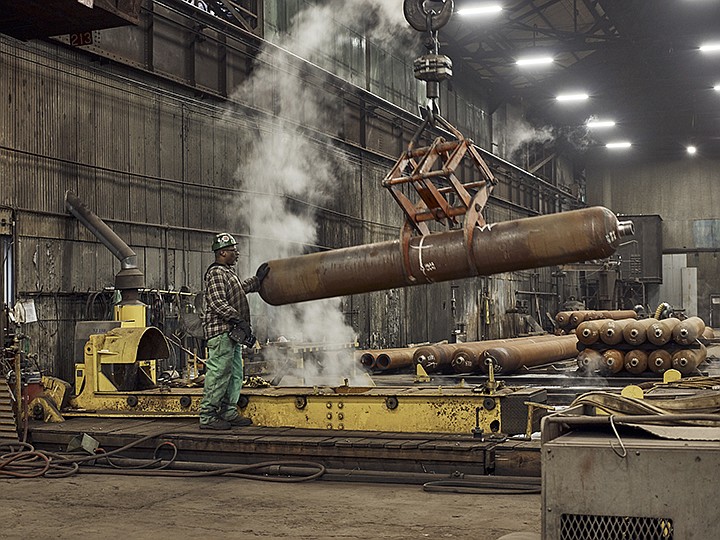 CP Industries, a plant of which in McKeesport, Pennsylvania., is shown here, says tariffs on imported Chinese steel will increase its costs and make it less competitive in making cylinders for high-pressure gas.