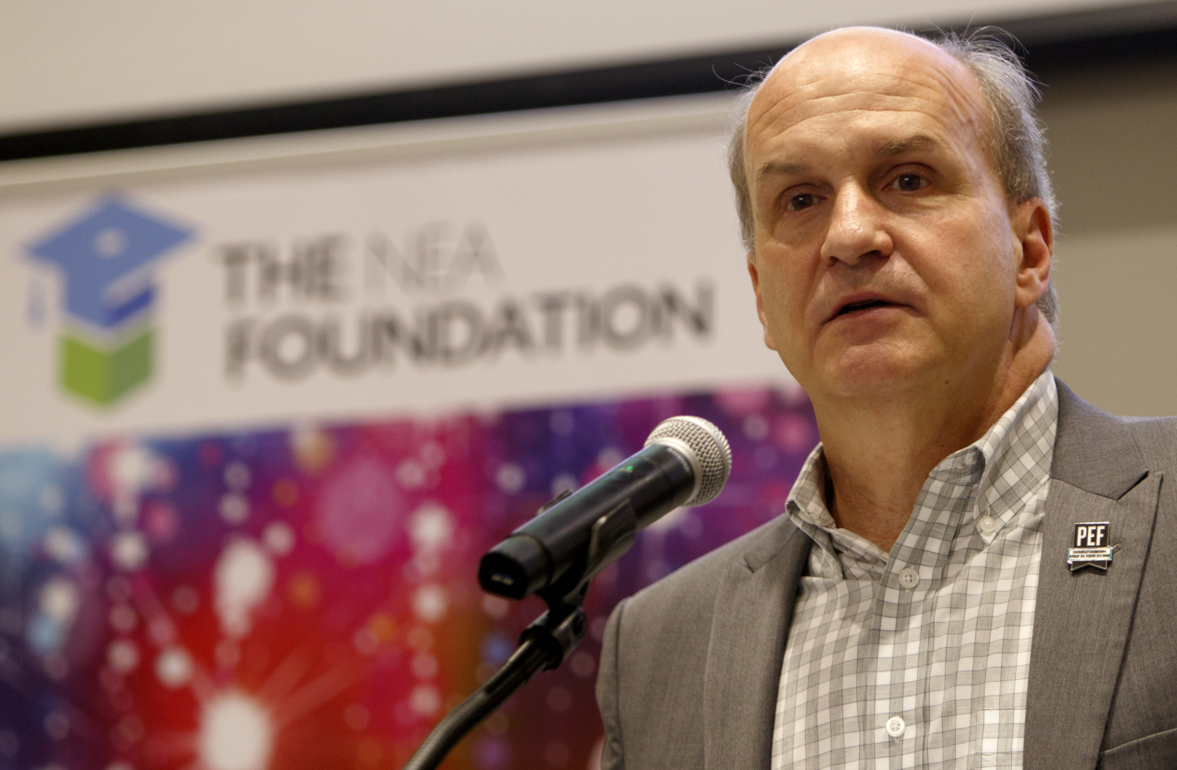 PEF Chattanooga President Daniel Challener speaks during the kickoff for the Chattanooga Fabrication Institute at the University Center on the campus of the University of Tennessee at Chattanooga on Monday, June 18, 2018 in Chattanooga, Tenn.
