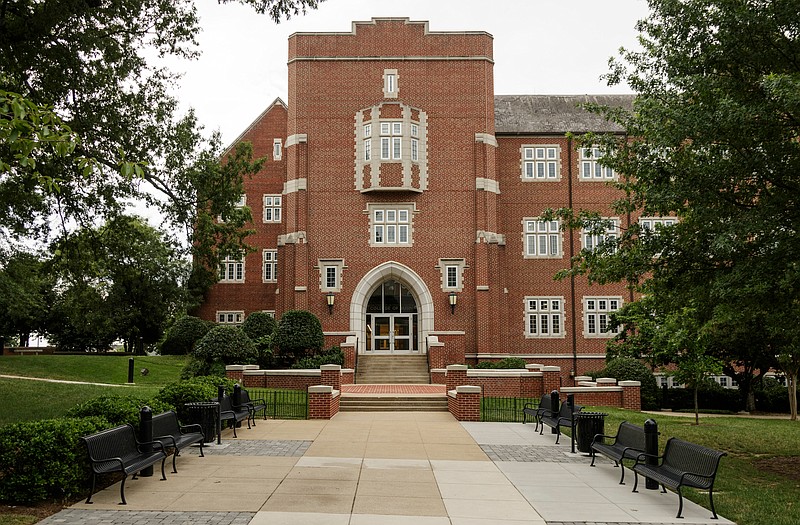 Fletcher Hall, which houses the newly renamed Gary W. Rollins College of Business, is seen on the campus of the University of Tennessee at Chattanooga on Friday, June 22, 2018, in Chattanooga, Tenn. The college was renamed from the UTC College of Business following an historic $40 million donation, the largest in the university's history, by Gary W. Rollins and Kathleen Rollins.