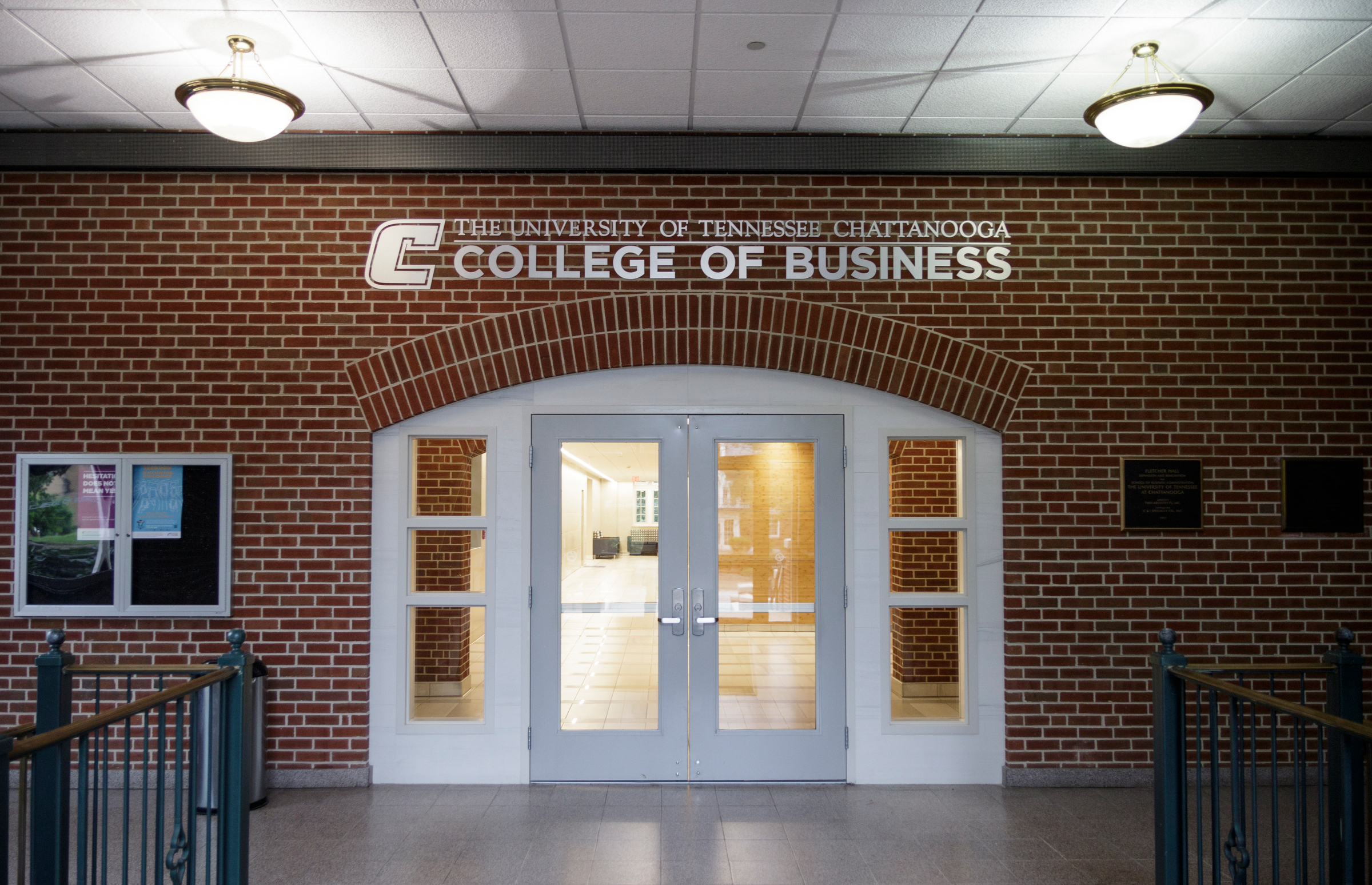 A sign inside Fletcher Hall, which houses the newly renamed Gary W. Rollins College of Business, is seen on the campus of the University of Tennessee at Chattanooga on Friday, June 22, 2018, in Chattanooga, Tenn. The college was renamed from the UTC College of Business following an historic $40 million donation, the largest in the university's history, by Gary W. Rollins and Kathleen Rollins.
