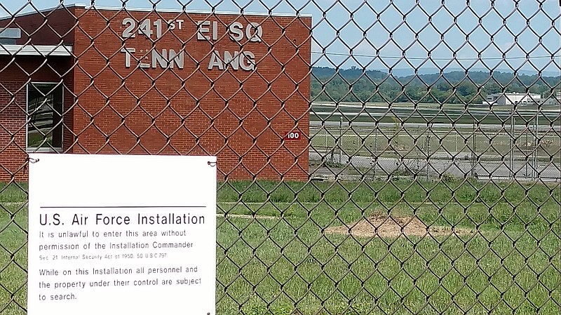 Staff photo by Mike Pare / The former Tennessee Air National Guard site at Chattanooga Metropolitan Airport is coming down after more than 50 years to make way for potential new development.