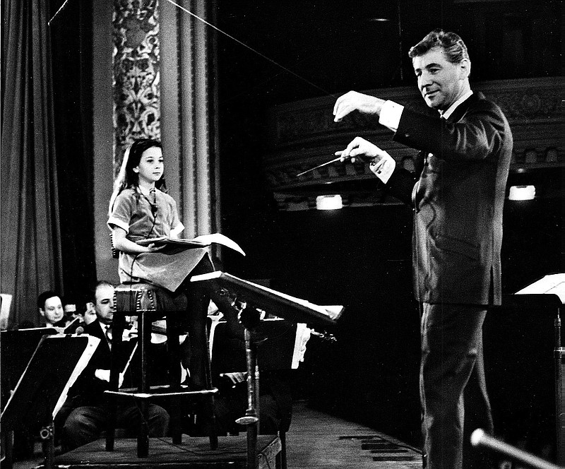 Conductor Leonard Bernstein, right, leads a Young Peoples Concert in this 1960 handout photo. (Bettman Photos/New York Philharmonic via Bloomberg News)