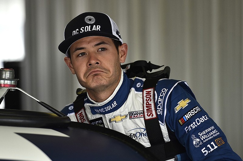 AP file photo / Kyle Larson lost his real NASCAR ride after using a racial slur during a virtual race.