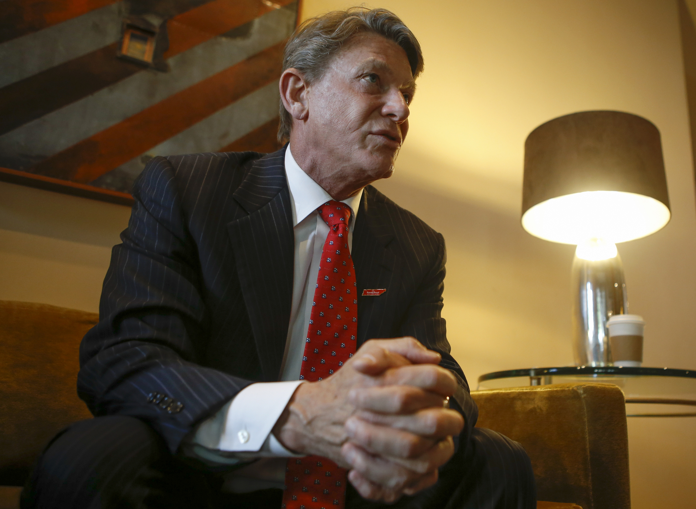 Gubernatorial candidate Randy Boyd speaks with the Times Free Press before the Hamilton County Republican Party's annual Lincoln Day Dinner at The Chattanoogan on Friday, April 27, 2018 in Chattanooga, Tenn.