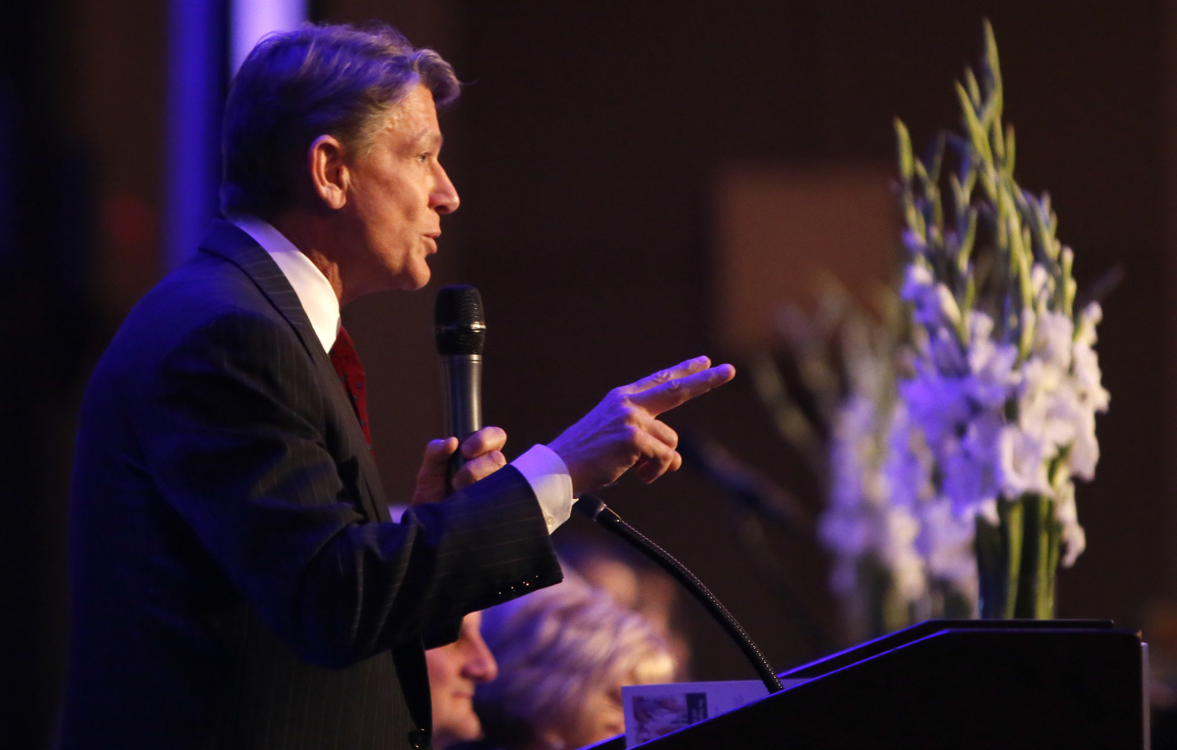 Gubernatorial candidate Randy Boyd speaks during the Hamilton County Republican Party's annual Lincoln Day Dinner at The Chattanoogan on Friday, April 27, 2018 in Chattanooga, Tenn.