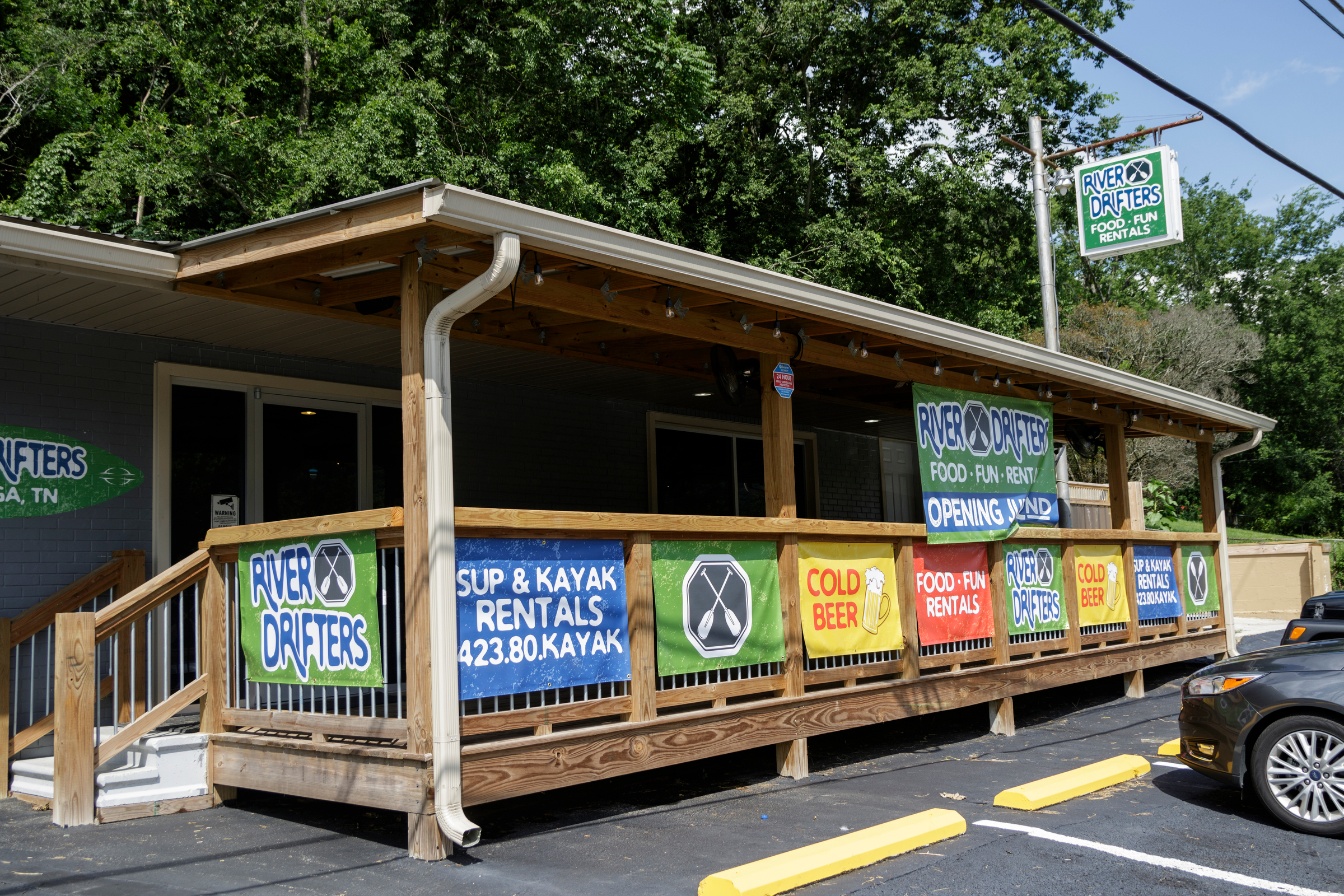 The River Drifters Bar & Grill on Wednesday, June 27, 2018, in Chattanooga, Tenn. The new restaurant and paddle rental spot on Suck Creek Road opens July 2.