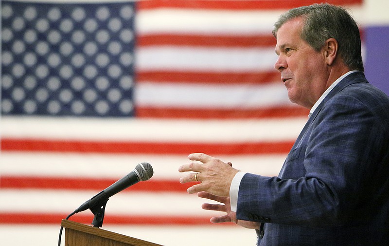 Karl Dean speaks at the Spring into Action Rally at Grundy County High School Saturday, April 7, 2018 in Grundy County, Tenn. Dean, who is the former mayor of Nashville, is a democratic candidate running for the Tennessee governor seat. 