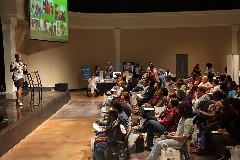 Keynote speaker Carol Hunter shares information about having a solid financial plan during a previous Money School event. (Contributed photo)