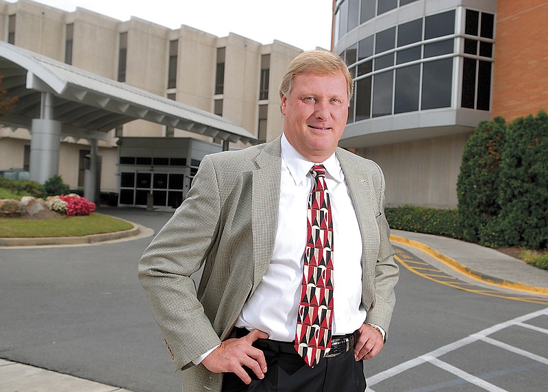 Jeff Myers, CEO of Hamilton Medical Center in Dalton, Ga., is pictured in front of the facility in 2009.