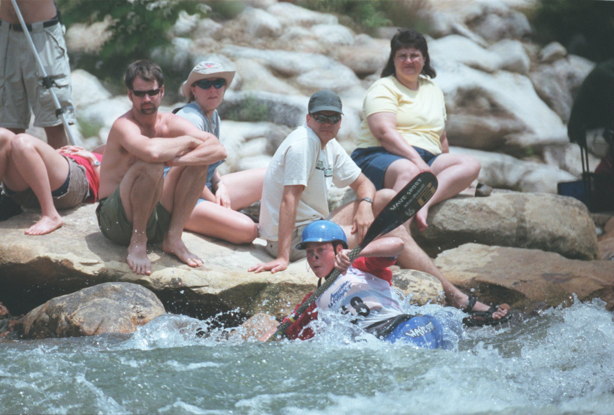 Spectators watch during the women's K-1 freestyle portion of the 16th annual Ocoee Whitewater Rodeo.