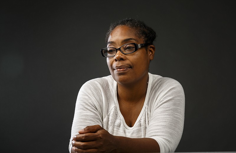 New city councilwoman Demetrus Coonrod is photographed in the Times Free Press studio on Friday, April 28, 2017, in Chattanooga, Tenn.