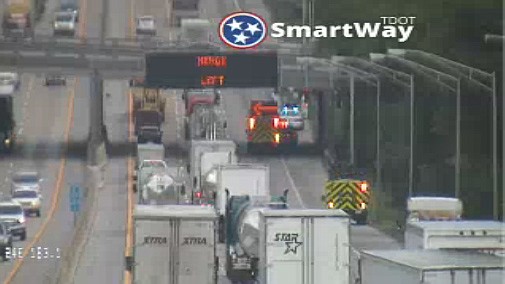 A multiple vehicle crash Wednesday, July 11, on Interstate 24 eastbound in Chattanooga at the Belvoir Avenue/Germantown Road exit has traffic backed up all the way to U.S. 27.