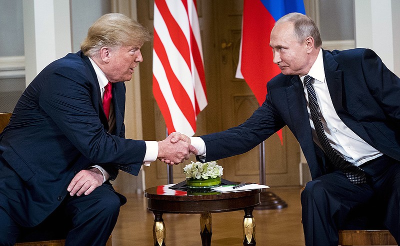 President Donald Trump meets with President Vladimir Putin of Russia in Helsinki, Finland, on Monday, July 16, 2018. (Doug Mills/The New York Times)