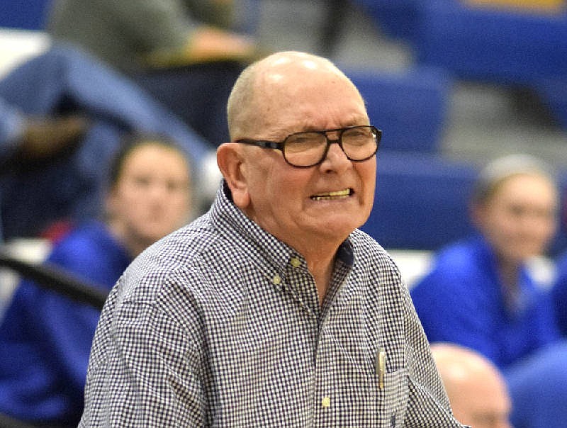Lakeview's head coach Jerry Jones reacts to a official's call. The Lakeview-Fort Oglethrope Warriors faced the Murray County Indians in GHSA District 6-AAA basketball tournament at Ringgold High School, February 10, 2016.