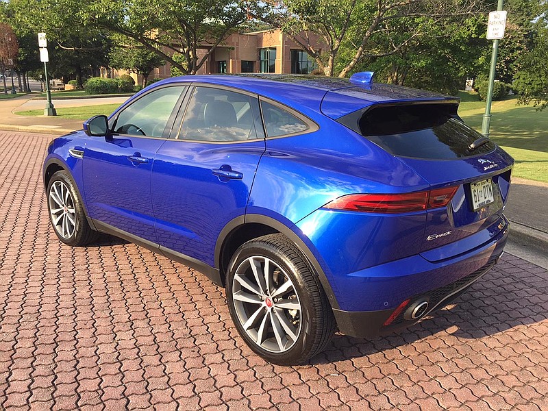 Rear fender flares contribute to a sporty stance on the 2018 Jaguar E-Pace.


