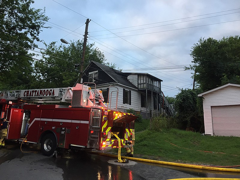 An early morning fire damaged a house at 3106 E. 32nd St. on Tuesday, July 24, 2018. (Photo by Battalion Chief Chris Willmore/Chattanooga Fire Department)
