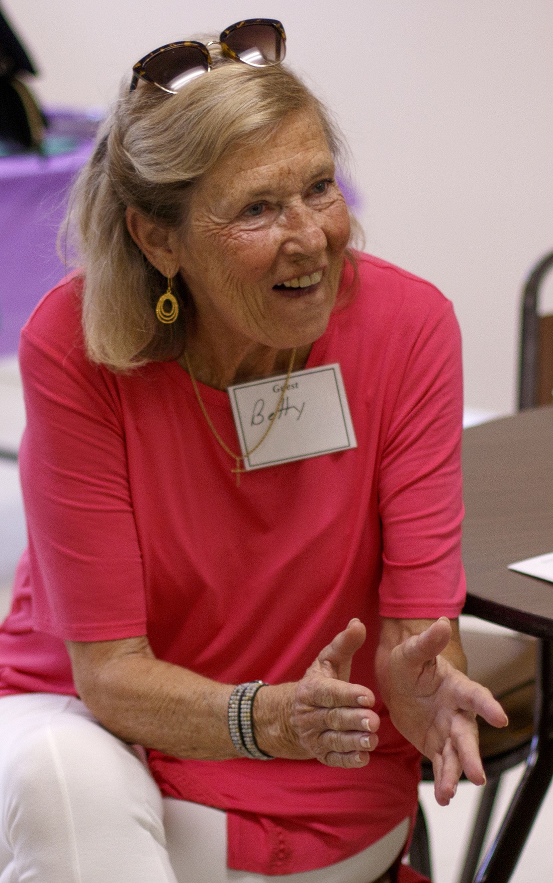 Betty Headrick claps after a song during the Let's Sing From Memory event at Northside Presbyterian Church.