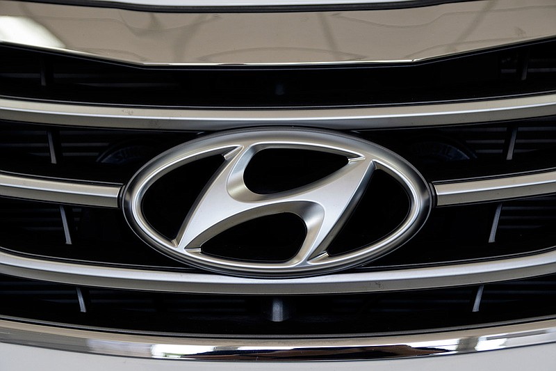 A Hyundai logo is seen on a vehicle at the new Mountain View Hyundai on Wednesday, July 25, 2018, in Ringgold, Ga. 