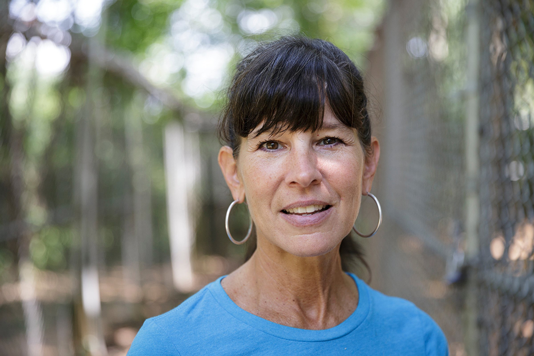 Director of Wildlife Trish Gailmard is photographed at Reflection Riding Arboretum and Nature Center on Thursday, July 26, 2018, in Chattanooga, Tenn. The center is part of a national conservation program helping to breed and repopulate endangered red wolves.