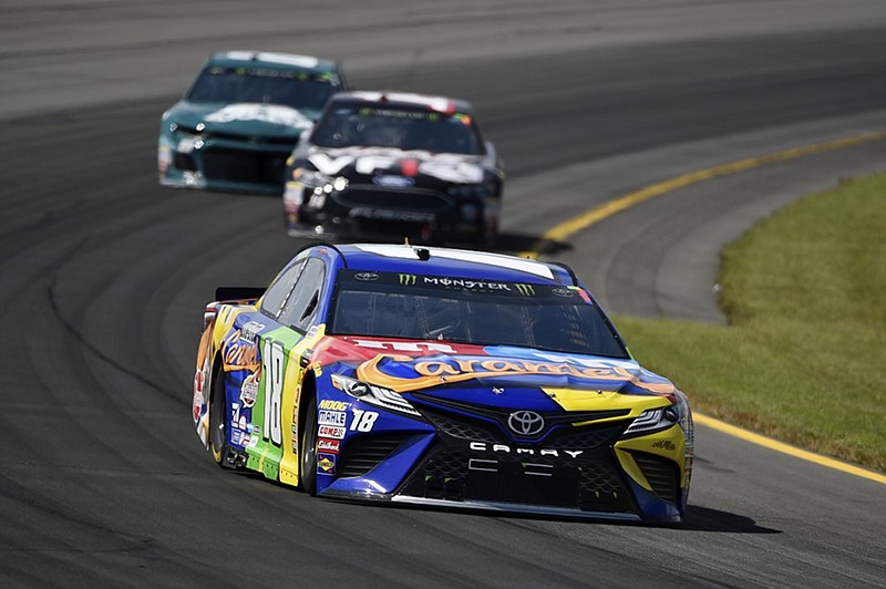 Kyle Busch drives through the third turn during Sunday's NASCAR Cup Series race at Pocono Raceway in Long Pond, Pa.
