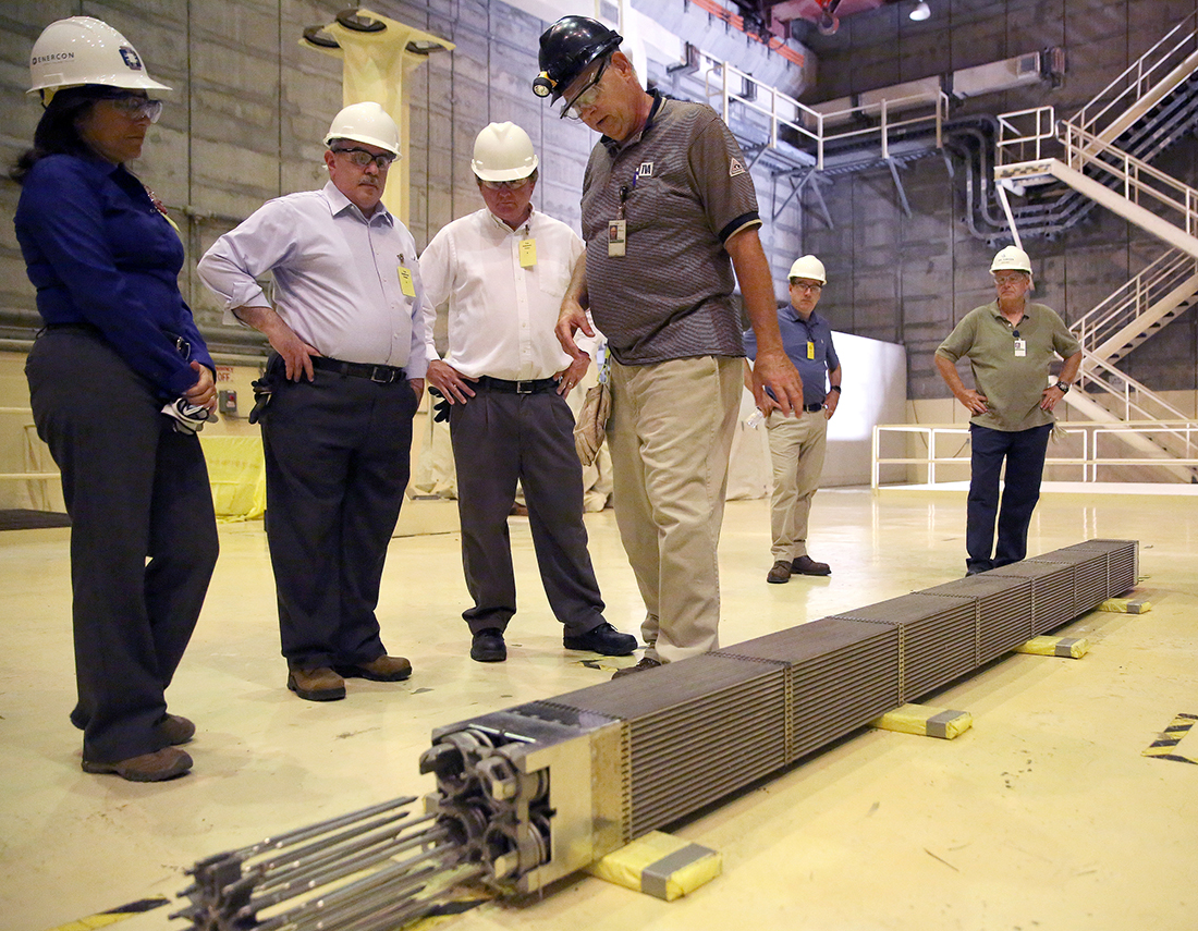 John Wygal talks about control rods as he gives a tour around Bellefonte Nuclear Plant Monday, July 30, 2018 in Hollywood, Alabama. Completing the Bellefonte plant, which began in 1975 and was halted in 1988, is projected to create several thousand jobs and approximately 1,500 permanent jobs over the next decade.