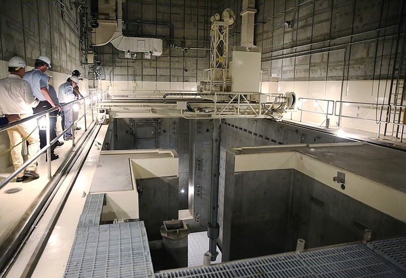 A group tours the reactor containment building at Bellefonte Nuclear Power Plant Monday, July 30, 2018 in Hollywood, Alabama. Completing the Bellefonte plant, which began in 1975 and was halted in 1988, is projected to create several thousand jobs and approximately 1,500 permanent jobs over the next decade.