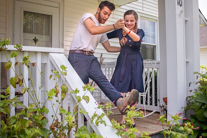 Jared Kane plays Hal Carter, the drifter whose attention sisters Madge and Millie Owens vie. Zoe Kokotek plays Millie Owens. (Photo: Emily Miller)