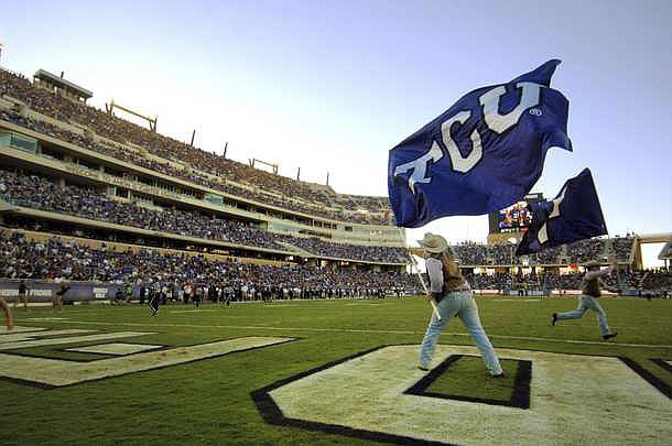 The TCU Rangers are the keepers of the flags at Horned Frog home football games. Twenty-year-old Michael Brown, of Harrison, is a TCU Ranger at the north Texas university. (TCU photo)