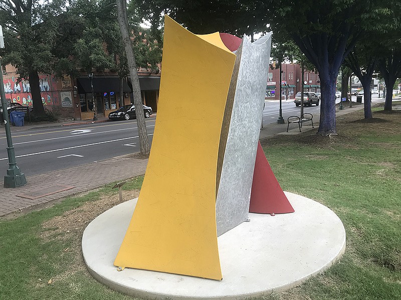 "Intrusion" is a painted steel and aluminum piece by Harry McDaniel. It sits in front of the Bessie Smith Cultural Center on East M.L. King Boulevard.