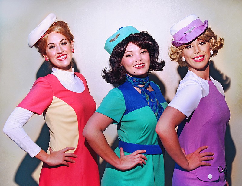 Emma Jordan, DeAnna Etchison and Hannah Hays, from left, star as the stewardesses in "Boeing Boeing!" at the Cumberland County Playhouse Aug. 17 through Oct. 4.