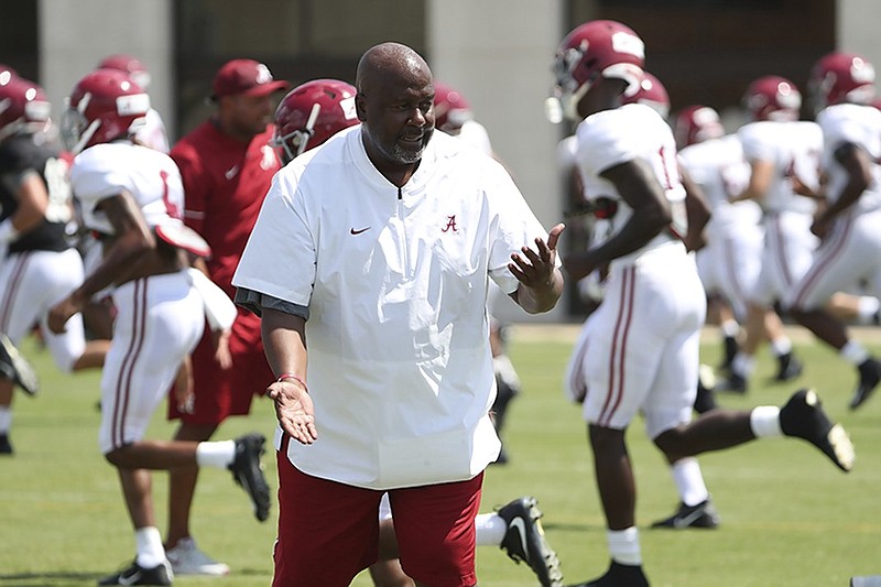 Mike Locksley is in his first season as Alabama's offensive coordinator after working as an offensive analyst in 2016 and as the receivers coach and co-offensive coordinator last year.