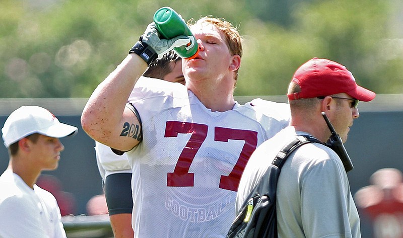 

Alabama right tackle Matt Womack could miss the first month of the season after undergoing surgery Friday on his foot / Photo courtesy of 247Sports