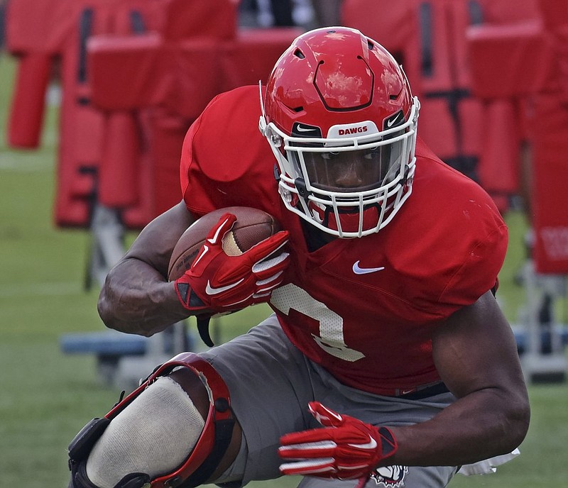 Georgia freshman tailback Zamir White, a five-star recruit in the signing class of 2019, tore the ACL in his left knee during Saturday's second preseason scrimmage.