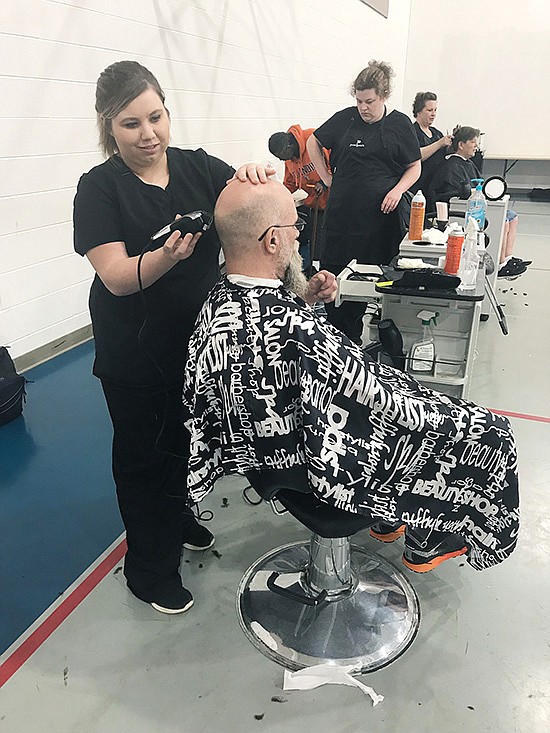 Contributed photo /

Three student cosmetologists working on clients are, from left, Alli Johnson, Jessica Jinnette, and Elissa Wilcox.