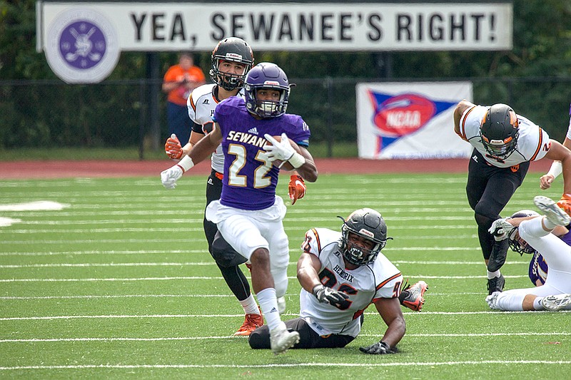 Sewanee defensive back and kick returner William Phillips (22) was the Southern Athletic Association newcomer of the year as a freshman last season. (Sewanee photo)