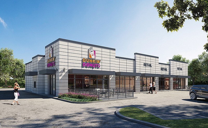 Rendering by Neuhoff Taylor Architects / A Dunkin' Donuts restaurant will be included in one of a pair of new retail centers going up off I-75.