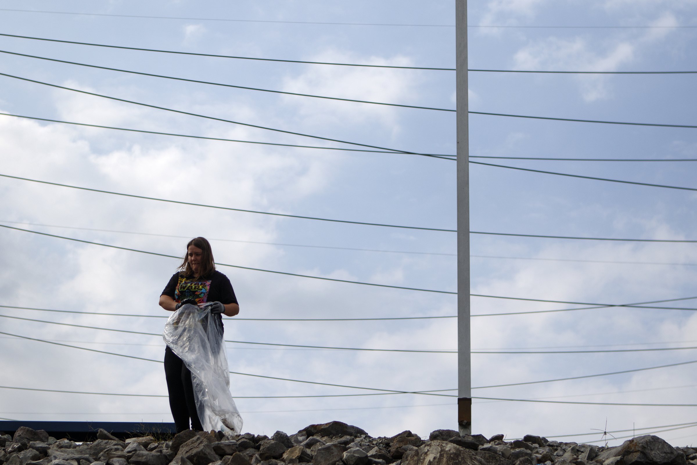 Simone Madsen, executive director of the Southeast Tennessee Resource Conservation and Development Council, participates in a cleanup organized by GreenSteps and The Wilderness Society.