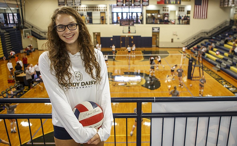 Soddy-Daisy senior volleyball player Sierrah Lemons lost her right eye due to cancer at age 3, but she has participated in athletics since a young age and continues to excel for the Lady Trojans this season.