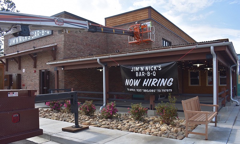 
Jim 'N Nick's Bar-B-Q is opening its first restaurant in Chattanooga at the former Fox and Hound Pub & Grille location at Hamilton Place. The full-service restaurant and bar should open Oct. 16, according to the general manager. / Staff photo by Allison Shirk 