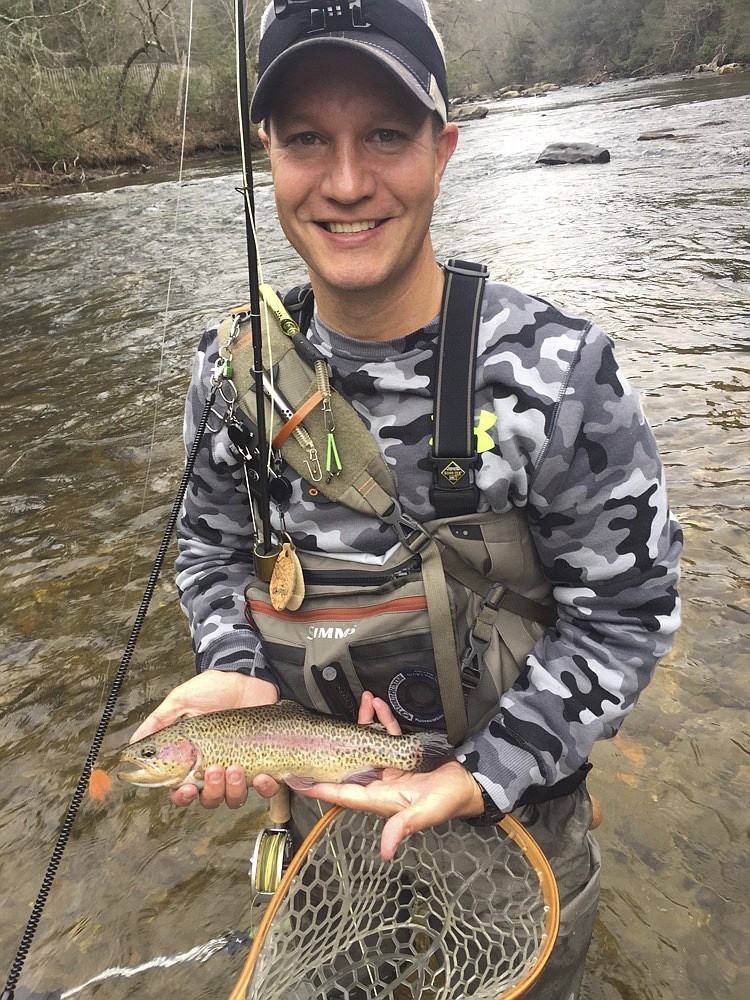 Dr. Jonathan Yeager teaches a class at the University of Tennessee at Chattanooga called "Religion, Spirituality and Fly Fishing." / Photo contributed by UTC staff