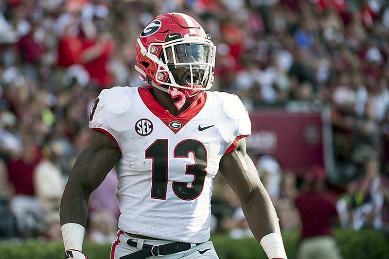 Georgia junior running back Elijah Holyfield rushed for 76 yards on just nine carries during last week's 41-17 win at South Carolina.
