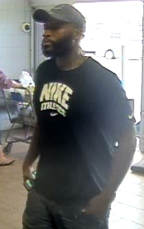 This man is suspected of stealing credit cards and making fraudulent purchases at various stores in Ft. Oglethorpe, Ga. He is a black male with a beard and was wearing jeans, a black or possibly navy blue "Nike Athletics" t-shirt and a black or navy ball cap with a logo on the front, according to the DPD.