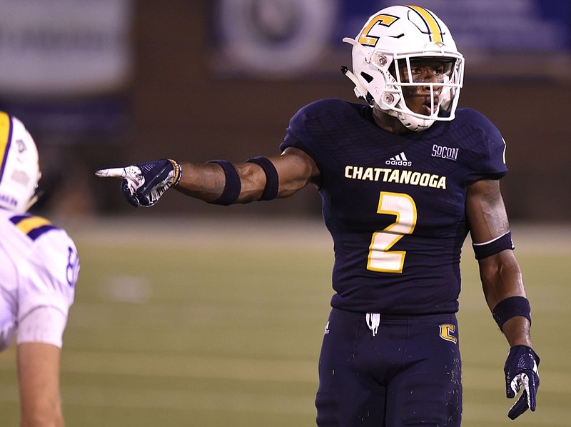 UTC defensive back Kareem Orr helps the Mocs get set during their Aug. 30 season opener against Tennessee Tech at Finley Stadium. Orr has two interceptions and a fumble recovery through three games this season, but a big test awaits in Saturday's game against Samford.