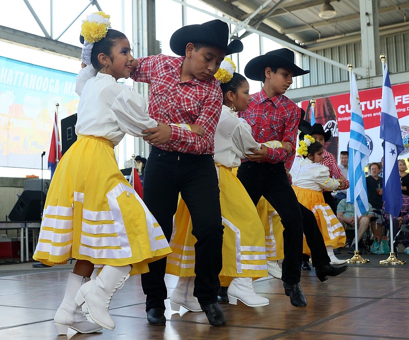 Estefanie Ibarra and Eduardo Romero perform during the 2017 CultureFest. The two were representing the Coalition of Latino Leaders.