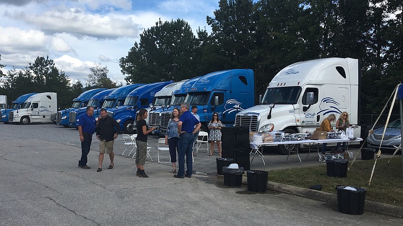 Sese Logistics displayed its truck fleet during a recent celebration of the company's new Chattanooga complex in Ooltewah.