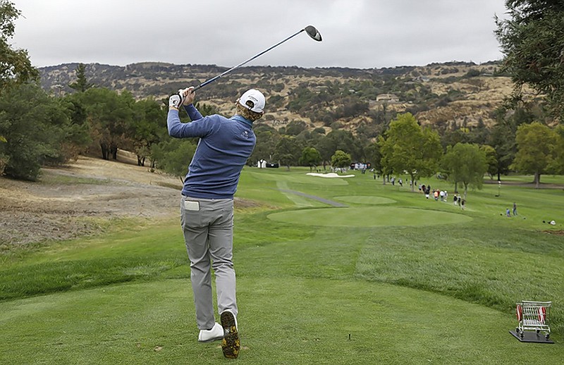 Brandt Snedeker tracks his tee shot on the third hole at Silverado Resort's North Course on Thursday during the first round of the Safeway Open in Napa, Calif.