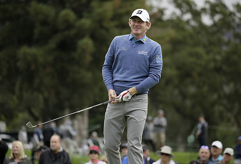 Brandt Snedeker tracks his shot on the second tee at the Silverado Resort and Spa's North Course on Thursday during the first round of the Safeway Open, the PGA Tour's 2018-19 season opener.
