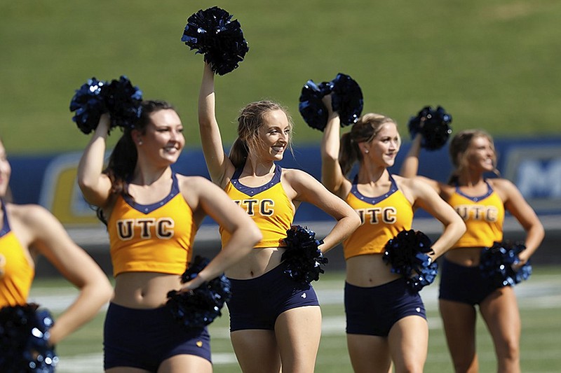 The Sugar Mocs perform before UTC's football game against Wofford on Saturday.